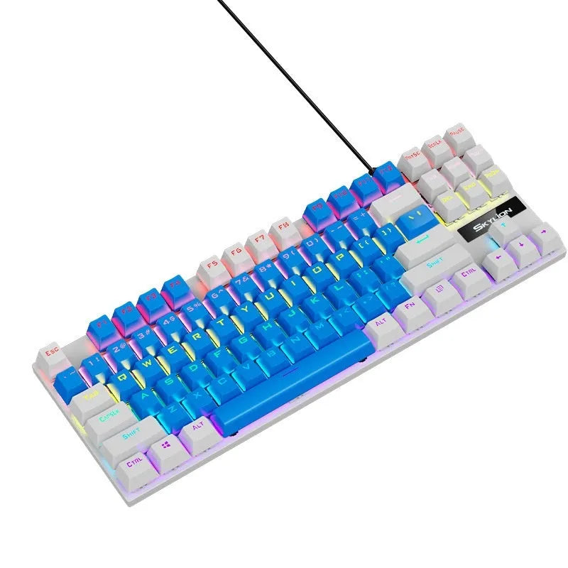 K87 mechanical keyboard with metal construction and 1.4m cable in selected colour with green or red switches