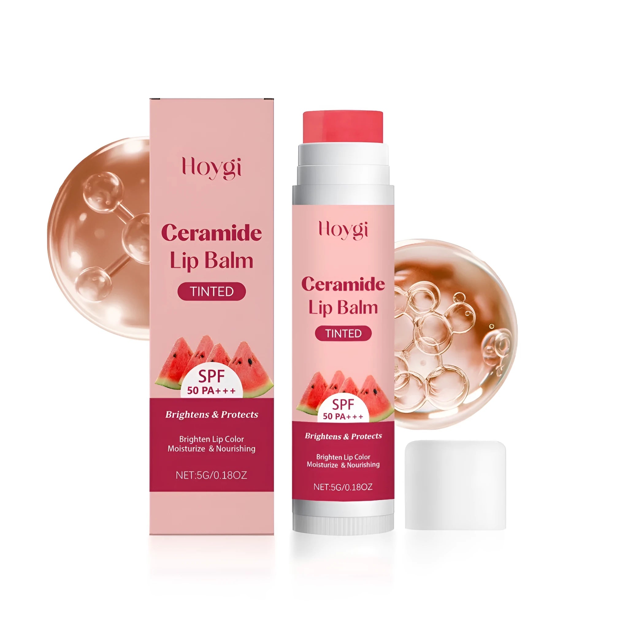 5g stick of brightening lip balm containing kojic acid and ceramide NP.