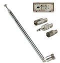 Five-piece metal antenna set with F head quick plug connectors, regular specification, silver colour.