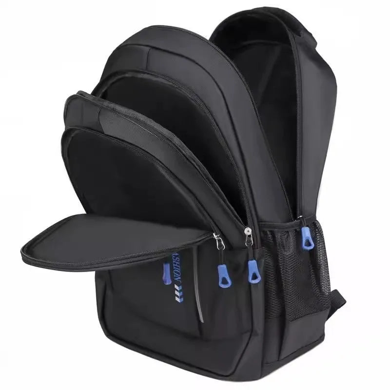 Commuter lightweight waterproof backpack made of Oxford cloth with 20-35L capacity, air pillow belt, in black colour