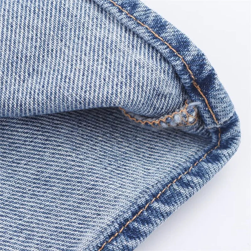 Off-the-shoulder backless denim dress for women, A-line lace-up halter neck, street trendy style, picture colour