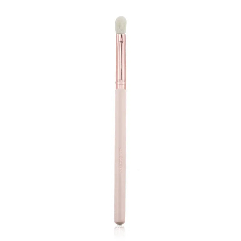 26-piece pink makeup brush set with wooden handles in PU storage bag