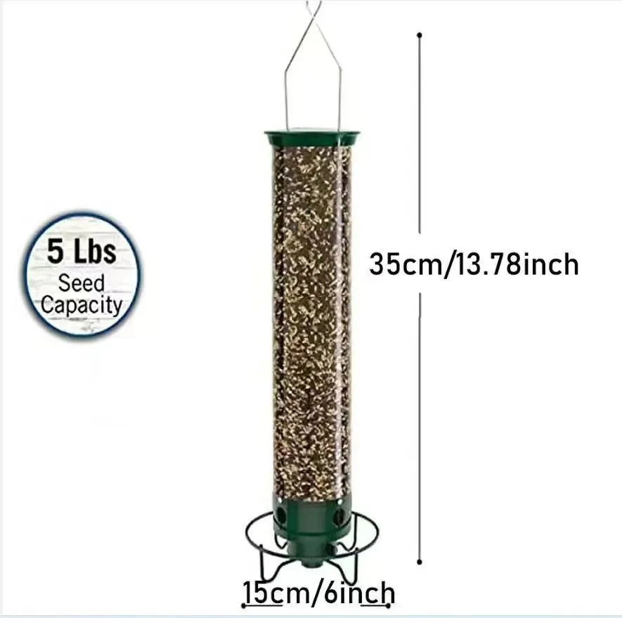 White iron hanging bird cage 15x32cm metal hummingbird feeder with square geometric design