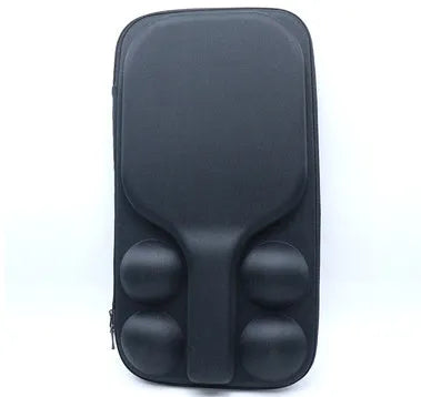 Black EVA pickleball racket storage bag with double shoulder straps, showing 45cm by 25cm by 8cm dimensions.
