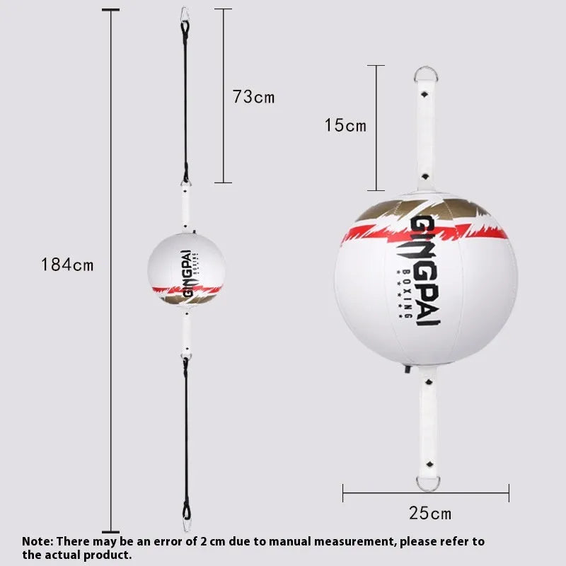 Black PU leather hanging boxing speed ball for reaction and dodge training equipment.