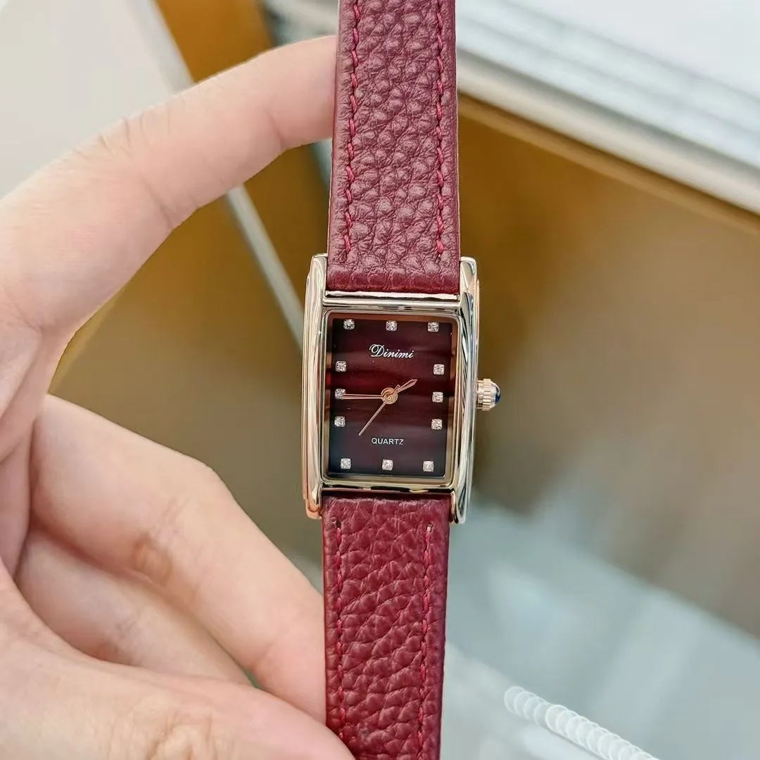Ankela Red alloy women's watch with Chinese style design, showing 8mm thickness and various colour options.
