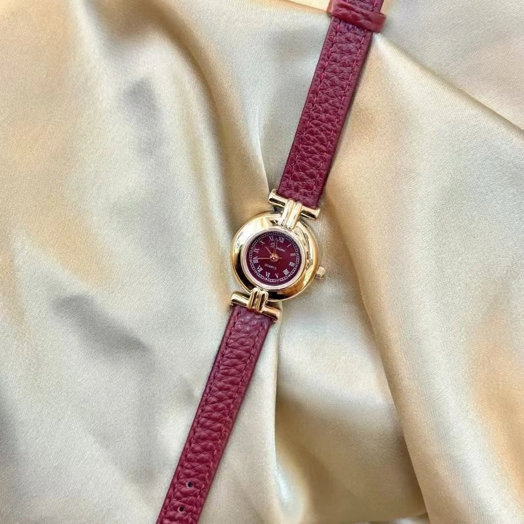 Ankela Red alloy women's watch with Chinese style design, showing 8mm thickness and various colour options.