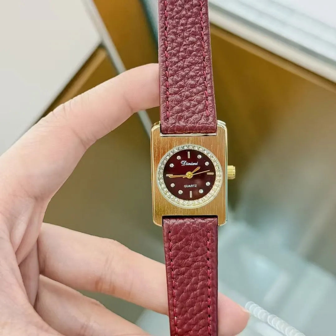 Ankela Red alloy women's watch with Chinese style design, showing 8mm thickness and various colour options.