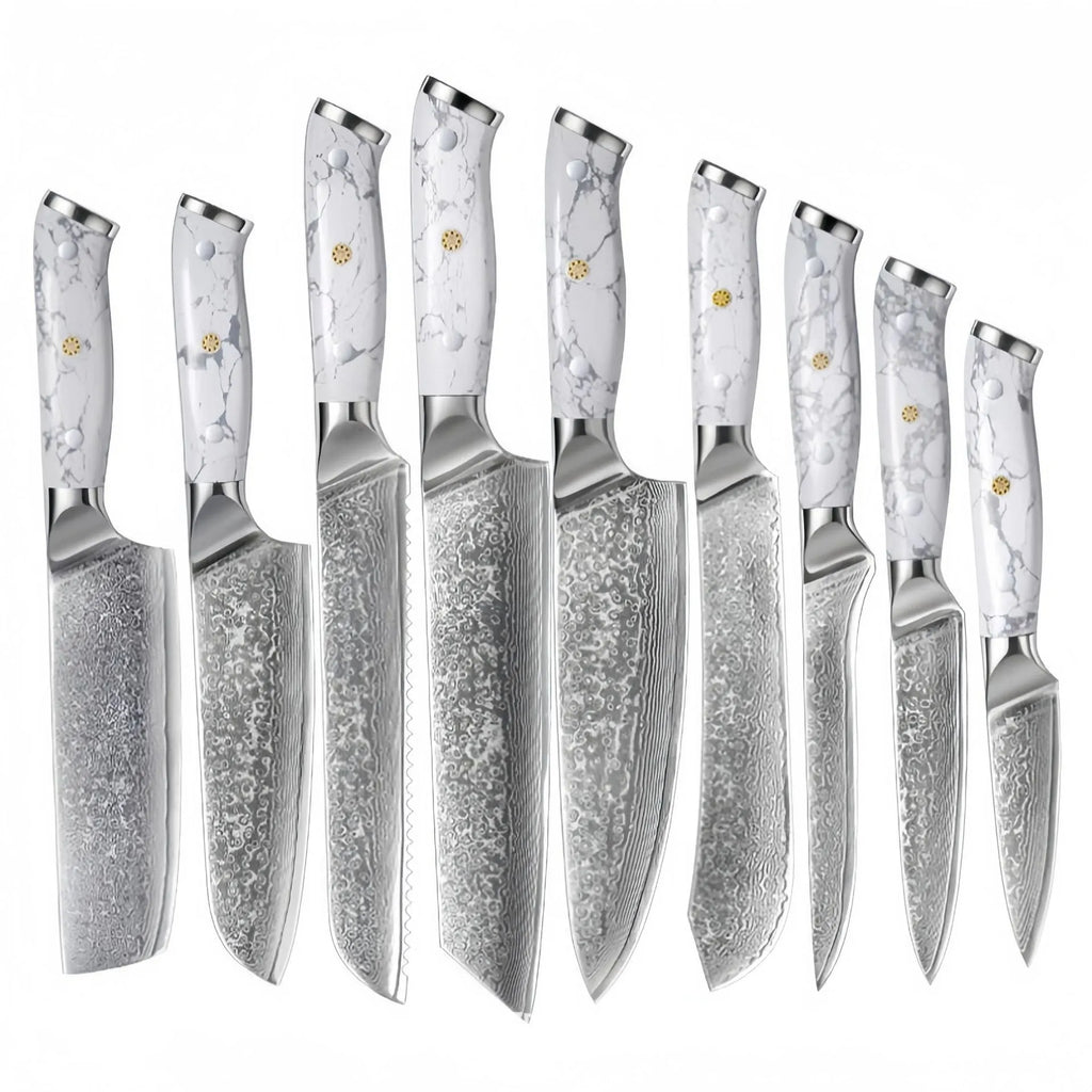 Damascus combined chef knife with 21cm VG10 steel blade and 11cm handle for kitchen use