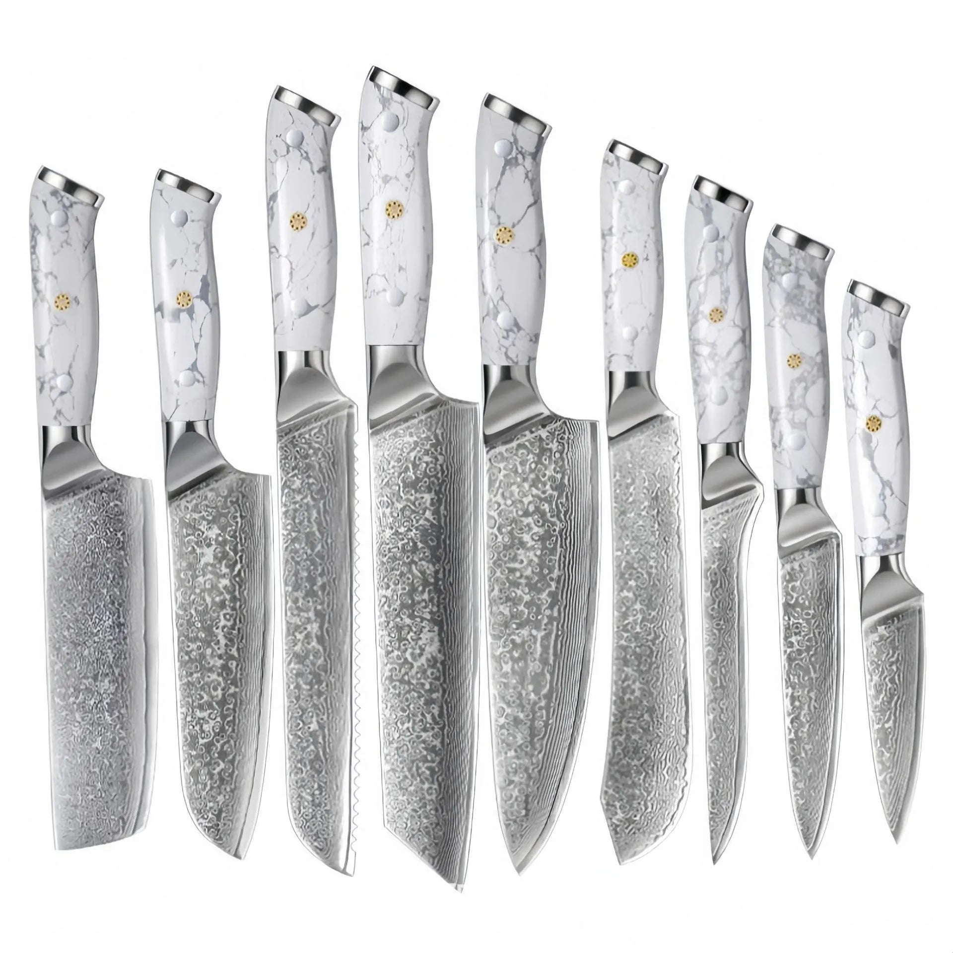 Damascus combined chef knife with 21cm VG10 steel blade and 11cm handle for kitchen use