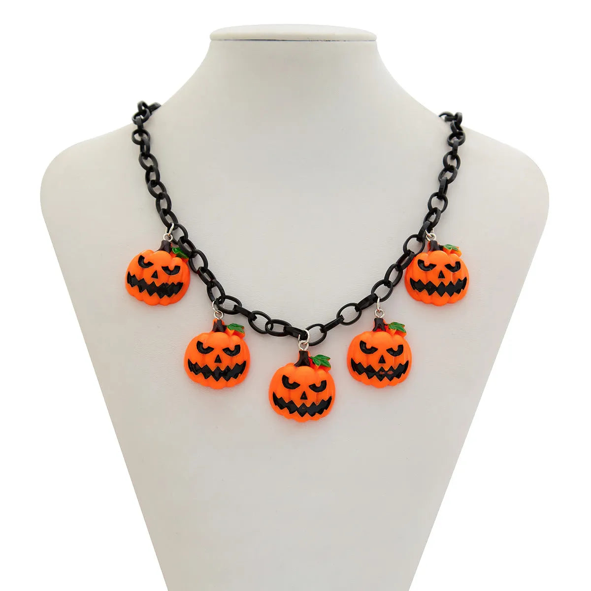 Halloween ghost pumpkin necklace with cartoon acrylic pendant on plastic chain
