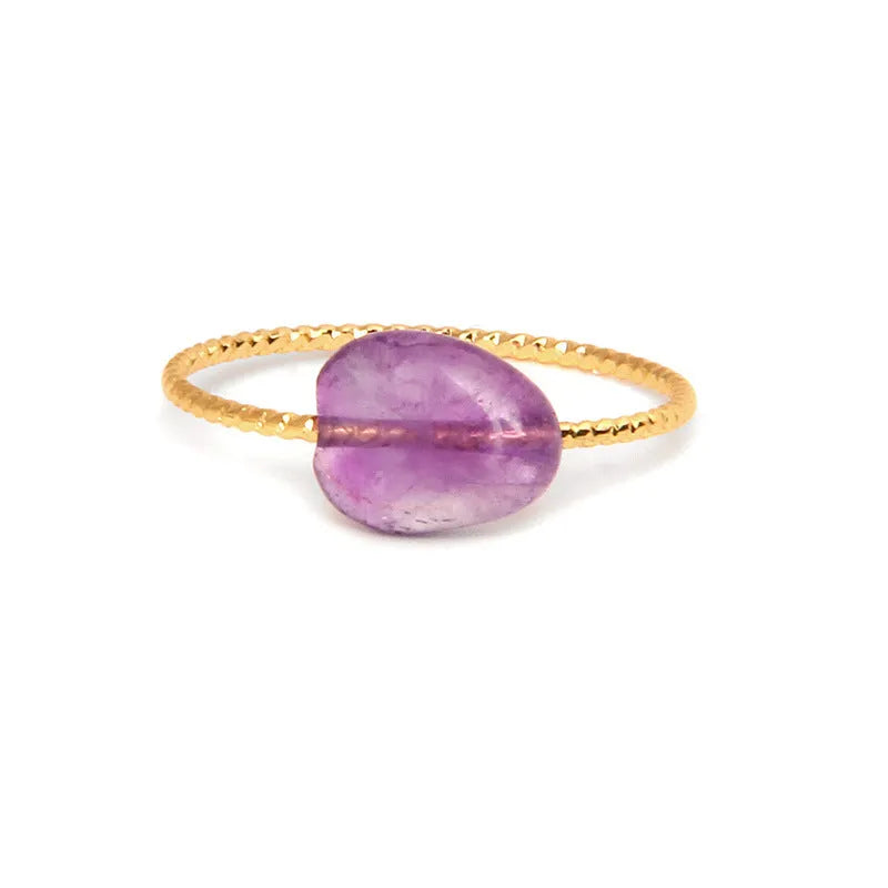 A geometric-shaped agate ring for women in an original design, showcasing natural stone colouration.