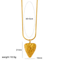 Stainless steel necklace with fruit pendant choices: apple, grape, watermelon, pineapple, strawberry, banana.