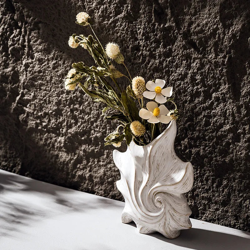 French Art Ceramic Vase with coloured glaze in a European retro creative style.
