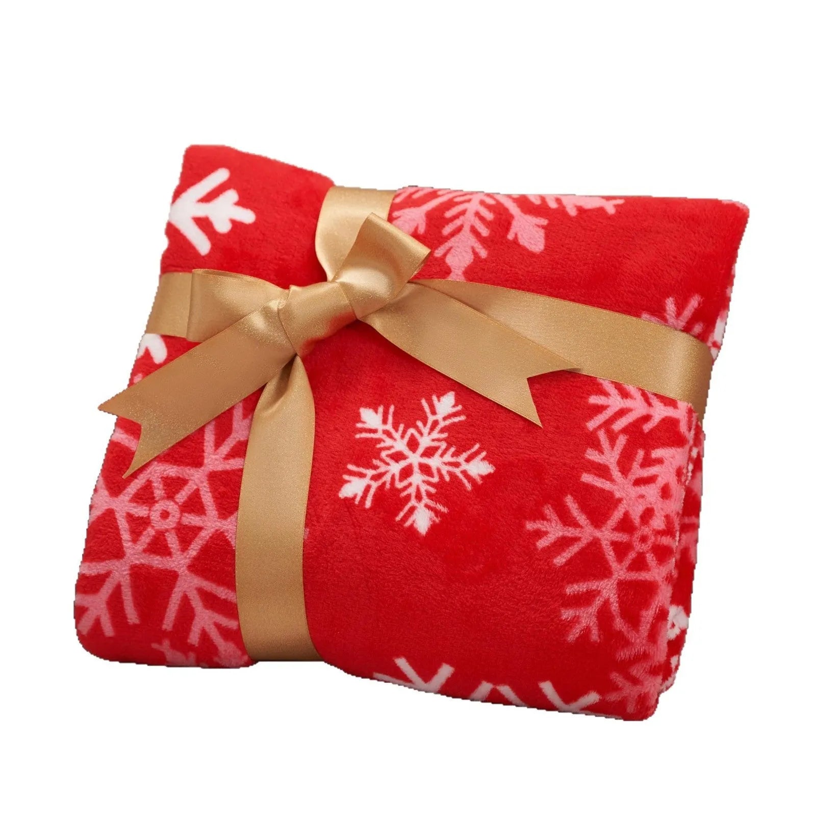 Soft flannel plush Christmas blanket in polyester fibre shown in one of five colour options.
