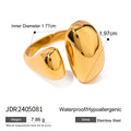 Women's stainless steel geometric open ring with electroplated JDR2405081 colour finish