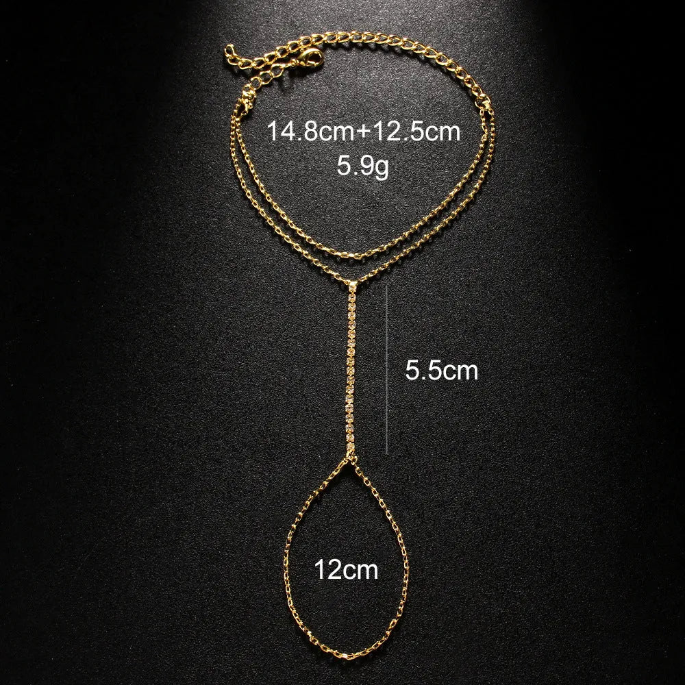 Women's geometric rhinestone alloy bracelet with electroplated silver or gold finish