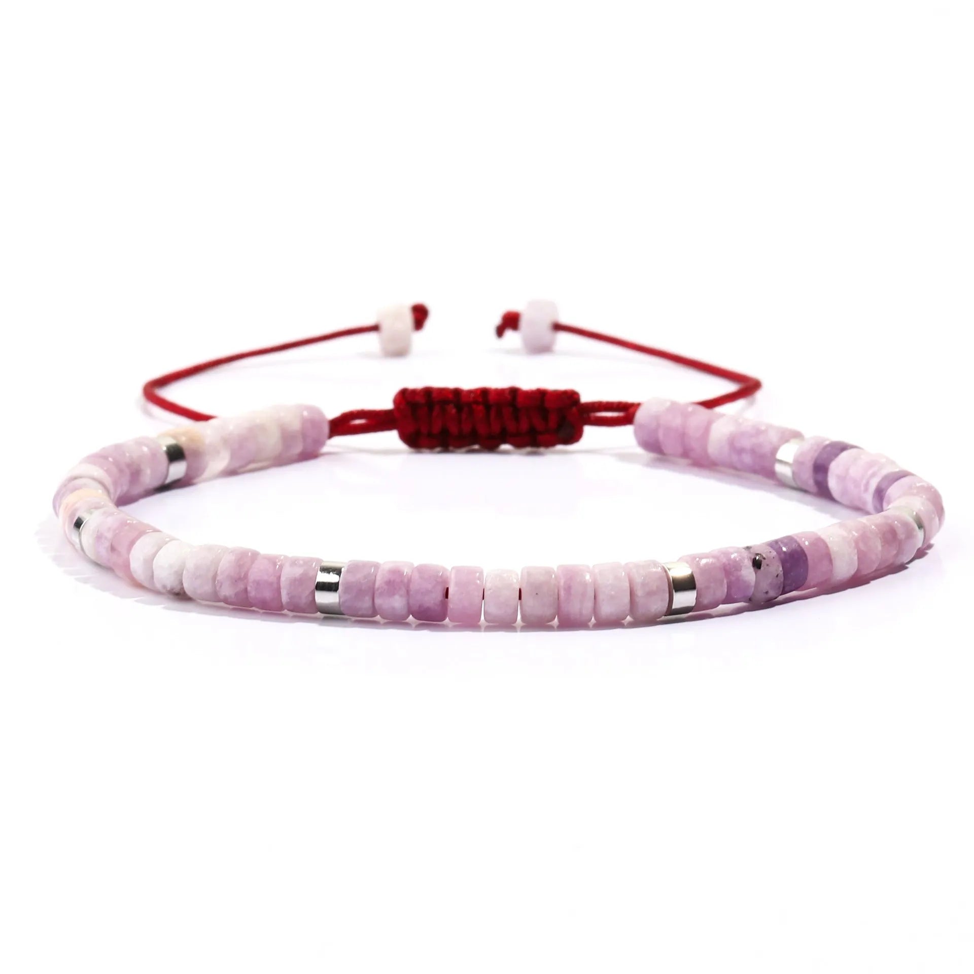 Women's hand-woven tigereye turquoise cylindrical flat bead bracelet with geometric texture and bamboo joint details