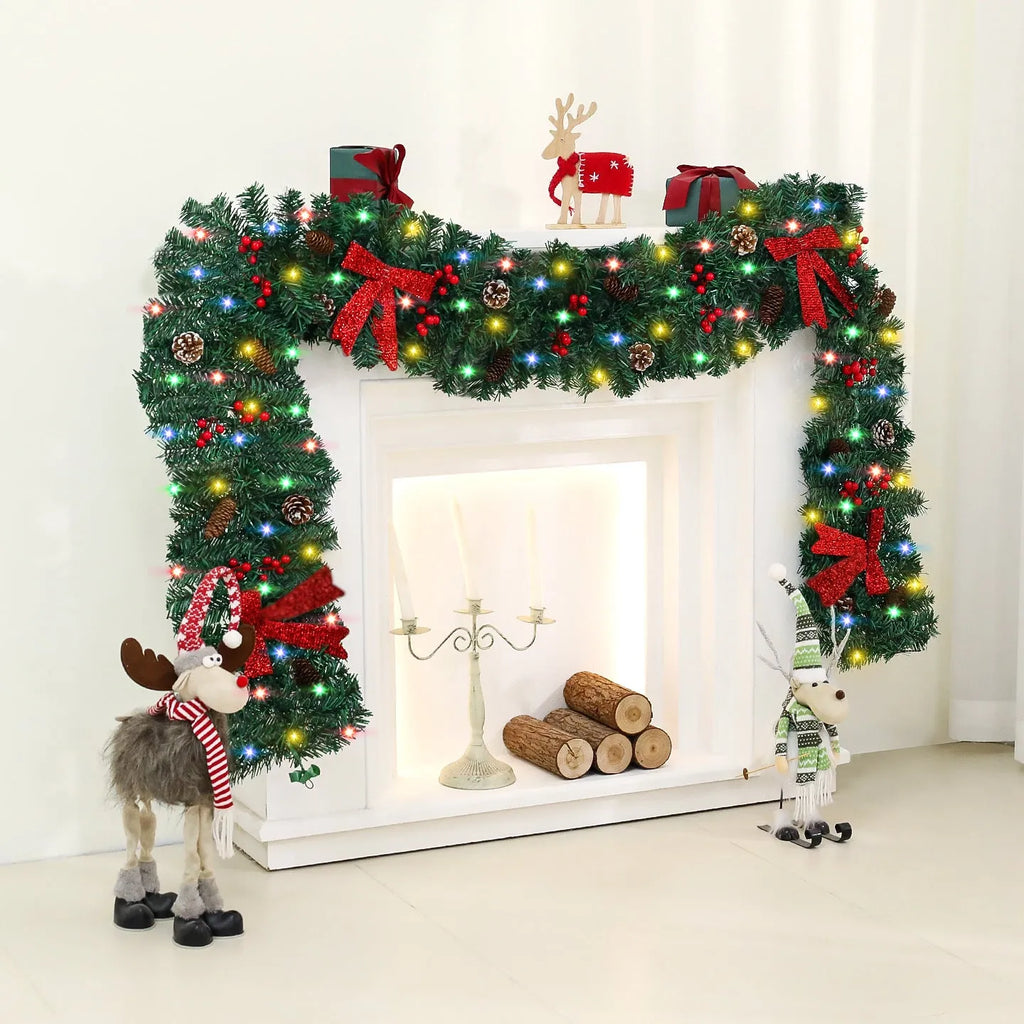Christmas rattan pine cone bow decorative showcase with European style design