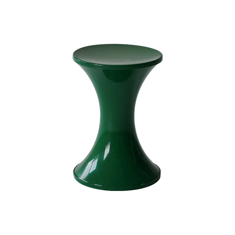 A plastic hourglass-shaped shoe changing stool in a choice of five colours.