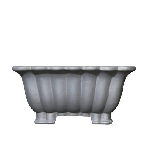 Purple sand ceramic square bonsai pot with 37cm inner diameter on desktop