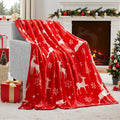 Soft flannel Christmas blanket in a plush polyester fabric, shown in one of five colour options.