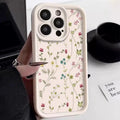 Line flower silicone iPhone case with photo frame, anti-fall all-inclusive cover in antique white, matte black or wine red
