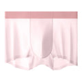 Men's Ice Silk antibacterial shorts in bean green, showing mid waist and seamless design.