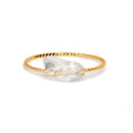 A geometric-shaped agate ring for women in an original design, showcasing natural stone colouration.