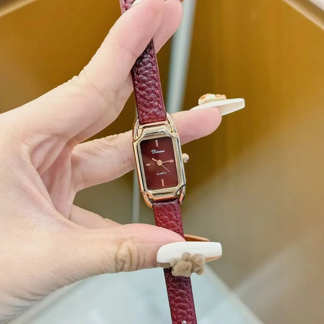 Ankela Red alloy women's watch with Chinese style design, showing 8mm thickness and various colour options.