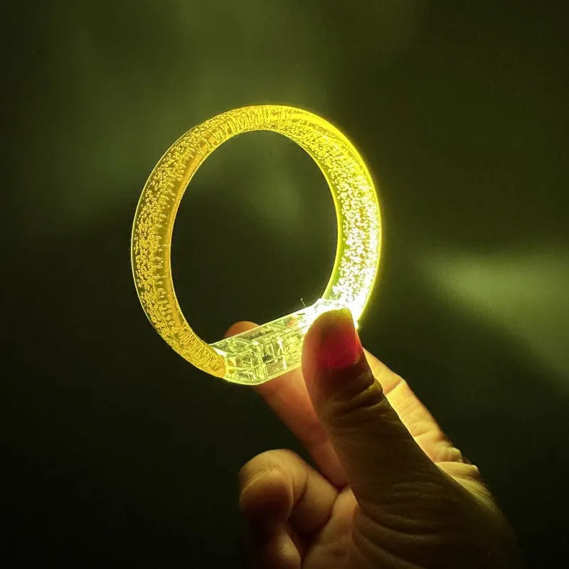 LED luminous hand ring plastic 83x73mm blue light concert bracelet on wrist