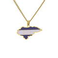 Women's creative all-match map pendant necklace in titanium steel with adjustable 51-60cm chain, gold colour option