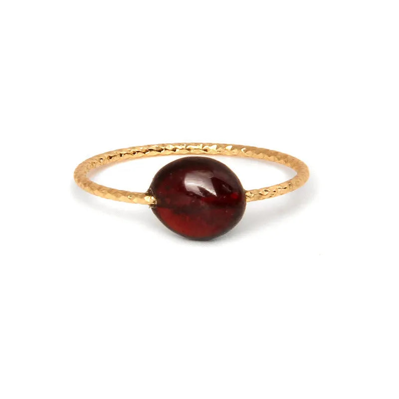 A geometric-shaped agate ring for women in an original design, showcasing natural stone colouration.