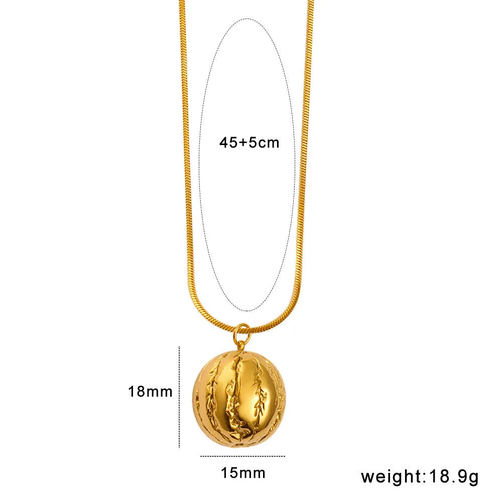 Stainless steel necklace with a detailed fruit-shaped pendant in a selected colour.