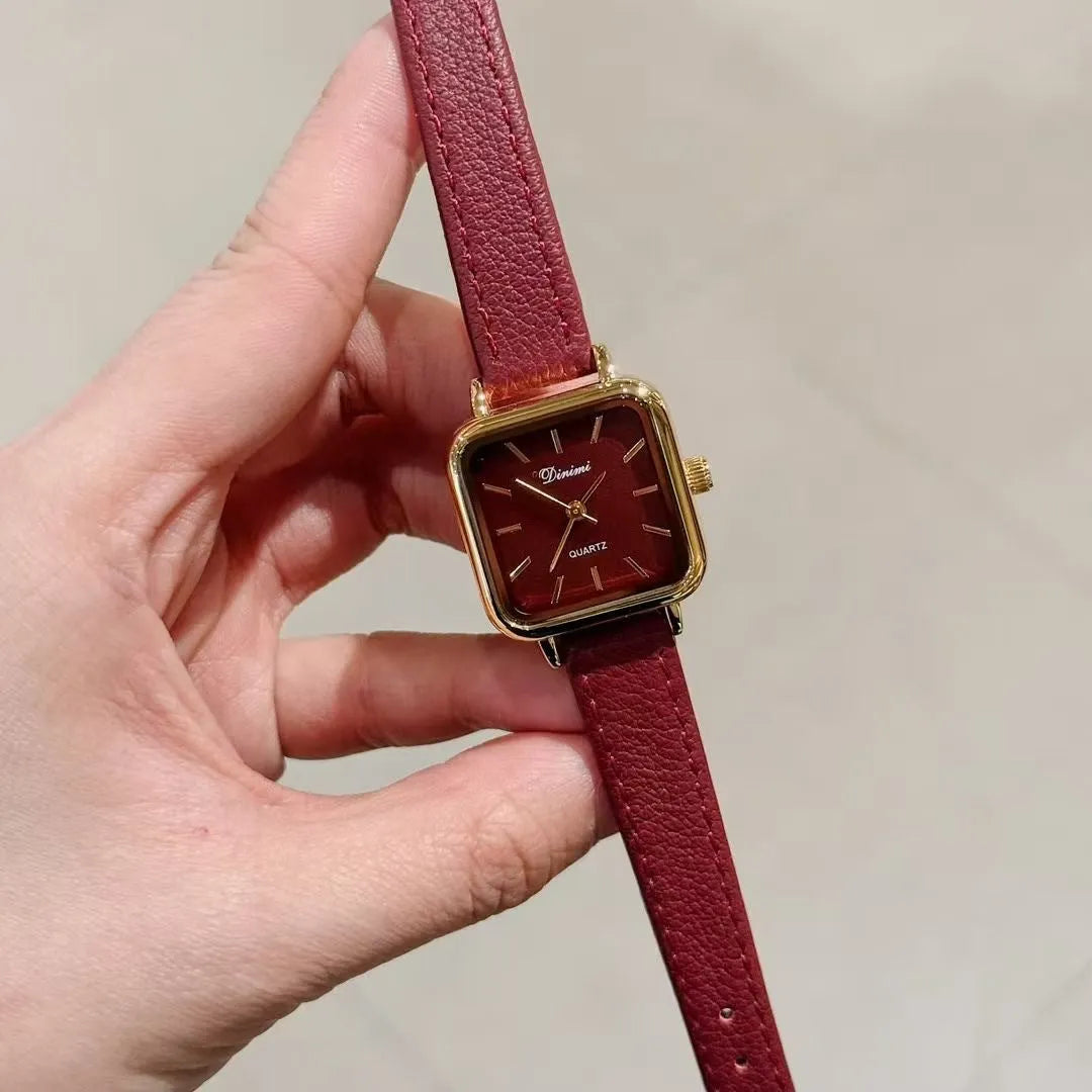 Ankela Red alloy women's watch with Chinese style design, showing 8mm thickness and various colour options.