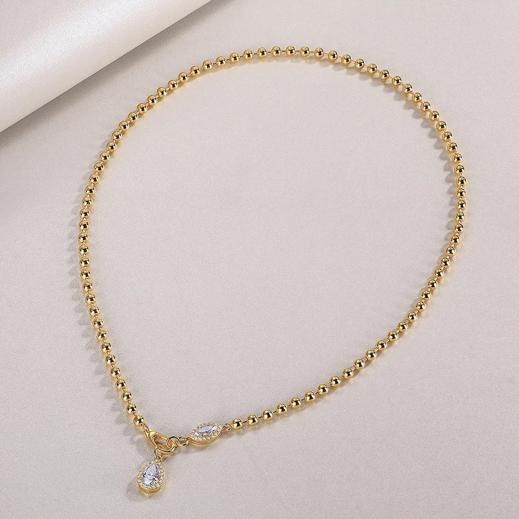 925 sterling silver moissanite necklace for women with adjustable clavicle chain, round geometric pendant, simple high-end style