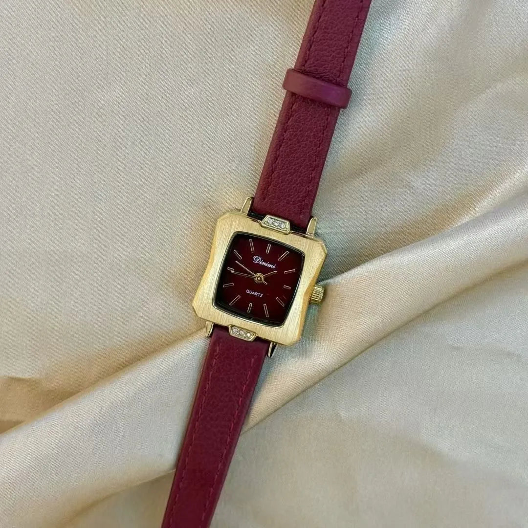 Ankela Red alloy women's watch with Chinese style design, showing 8mm thickness and various colour options.