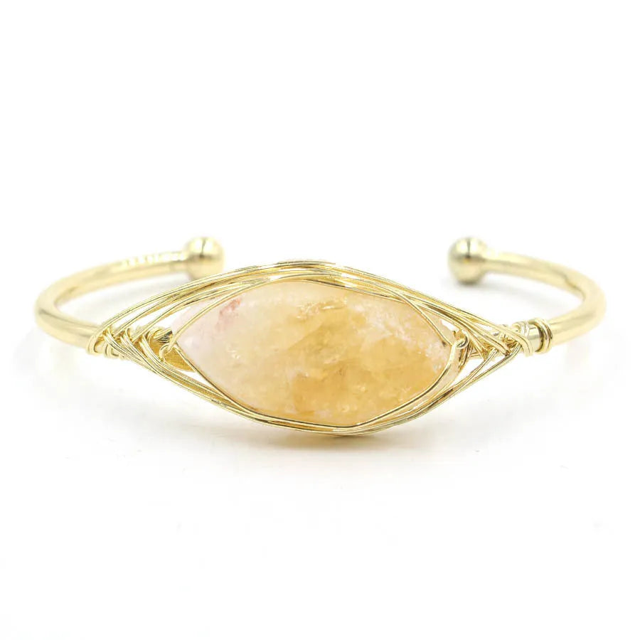 Natural raw gemstone ethnic bracelet with 8mm amorphous stones in nine colour variations