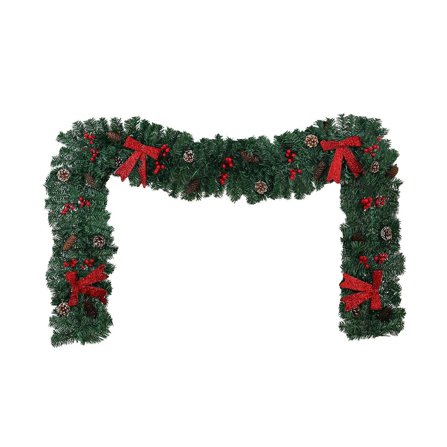 Christmas rattan pine cone bow decorative showcase with European style design