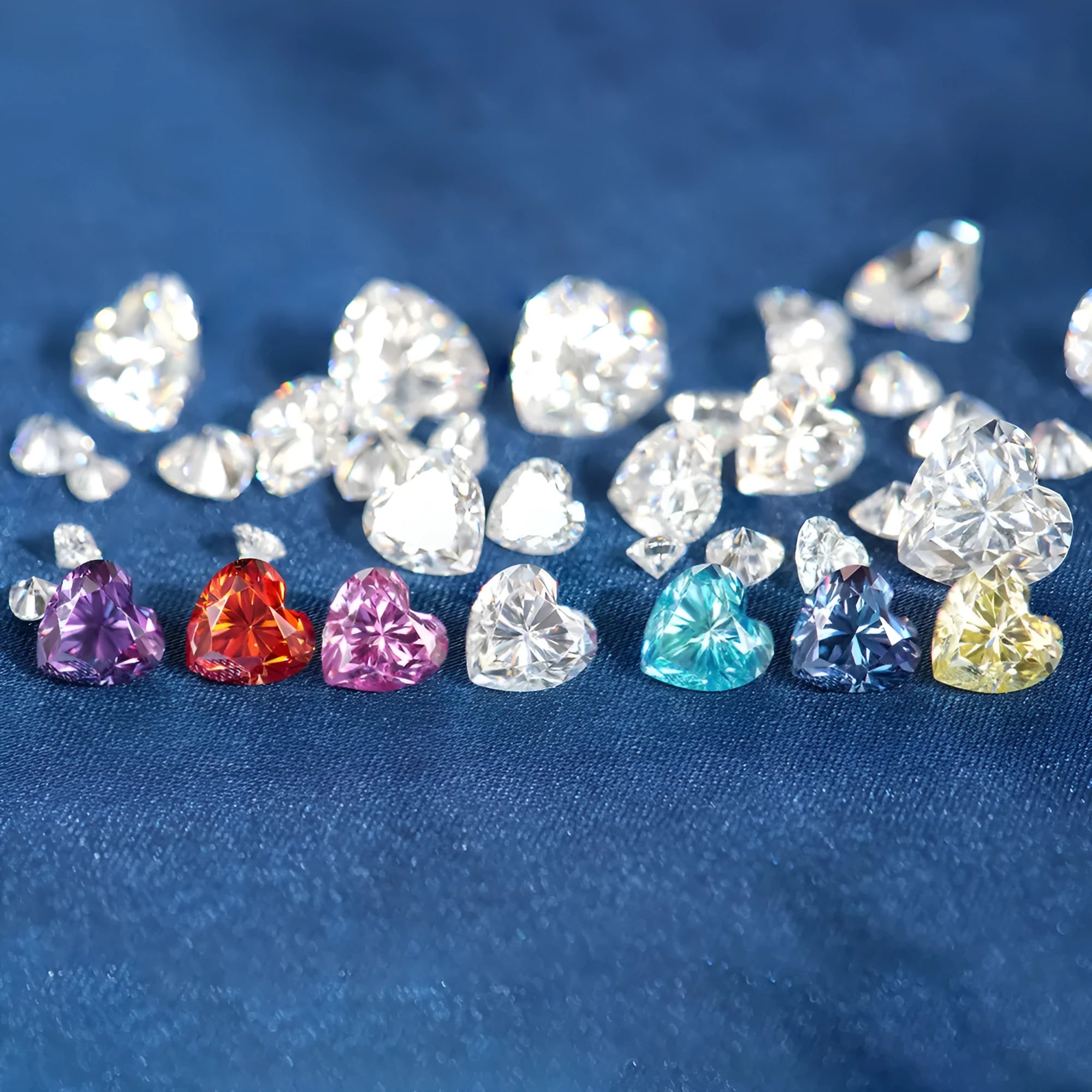 Lemon yellow heart-shaped moissanite stone jewellery component with size options