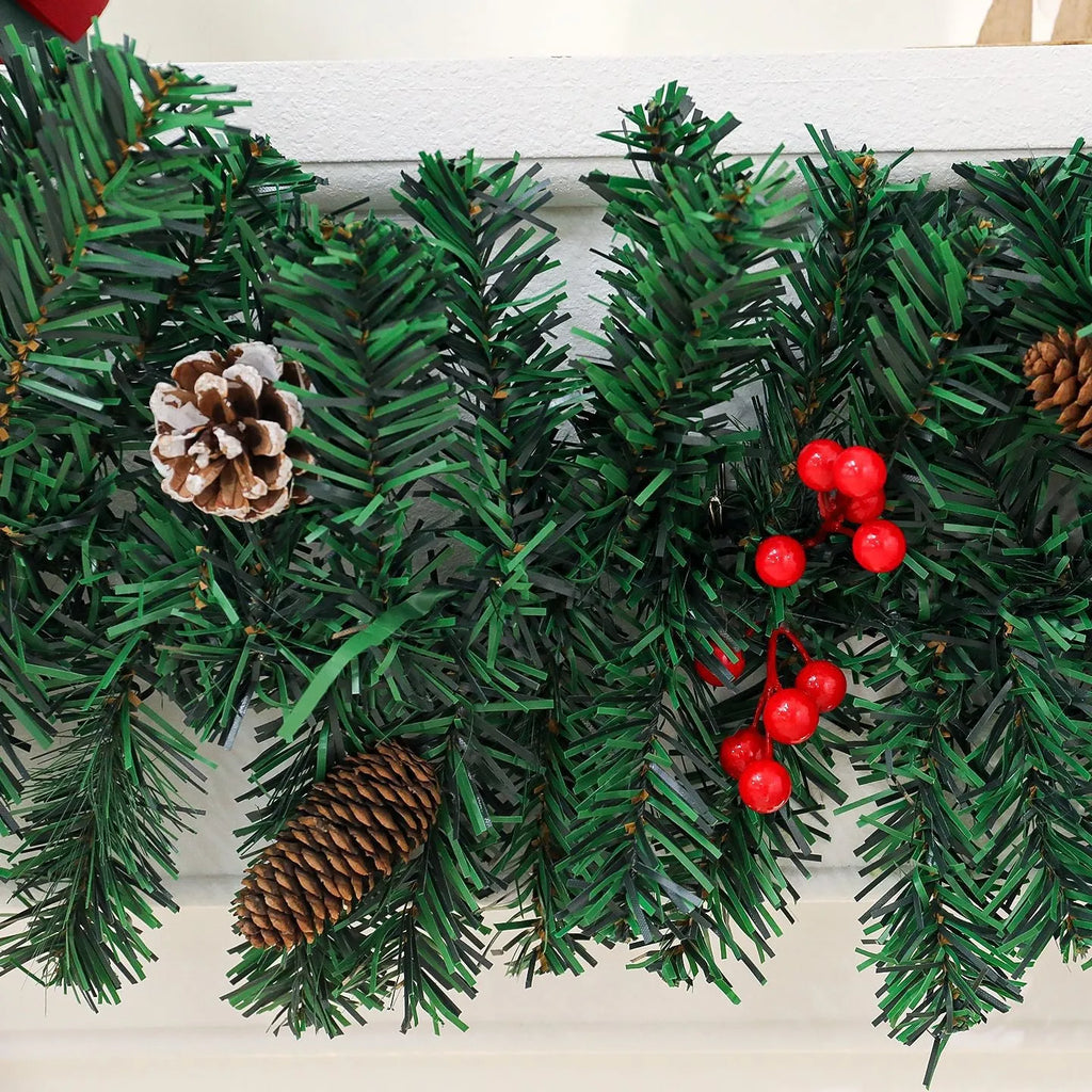 Christmas rattan pine cone bow decorative showcase with European style design