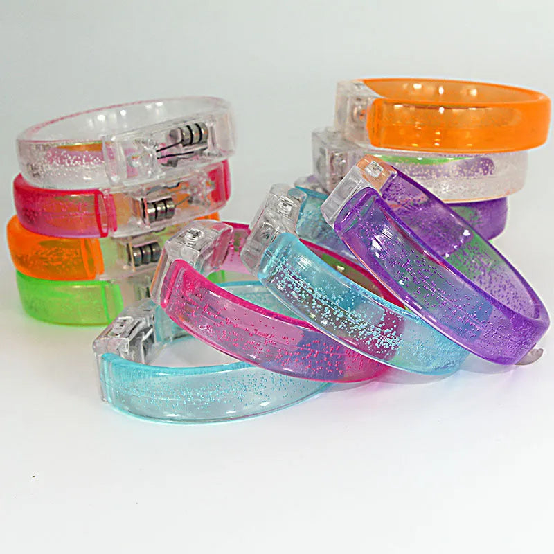 LED luminous hand ring plastic 83x73mm blue light concert bracelet on wrist