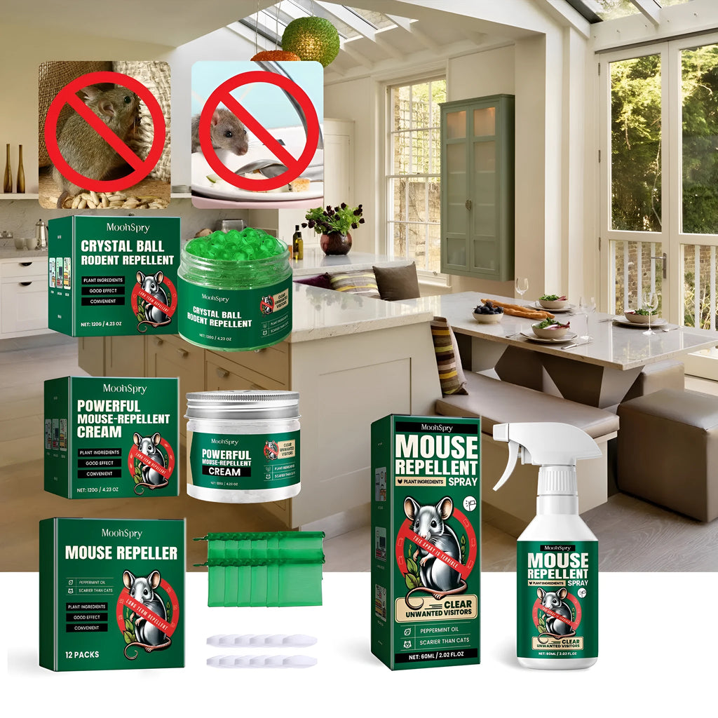 60ml natural rat repellent spray bottle with essential oils including clove, peppermint, camphor and chilli