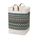 Large beige fabric storage box with 'Letters' print, showing dimensions of 35cm wide by 55cm tall.