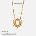 Sunflower Series women's 14K gold-plated geometric chain necklace and bracelet set.