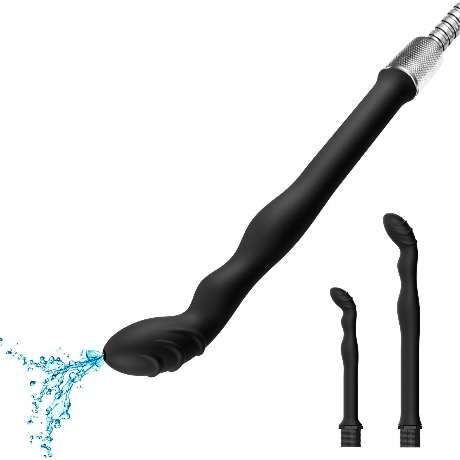 A black silicone hosepipe flusher tube for washing and cleaning tasks.