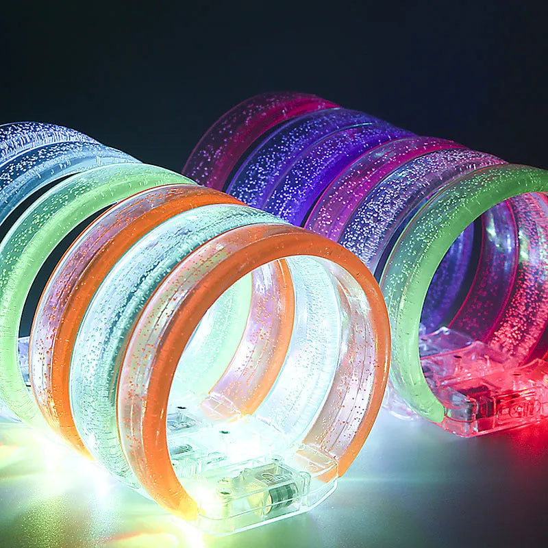 LED luminous hand ring plastic 83x73mm blue light concert bracelet on wrist