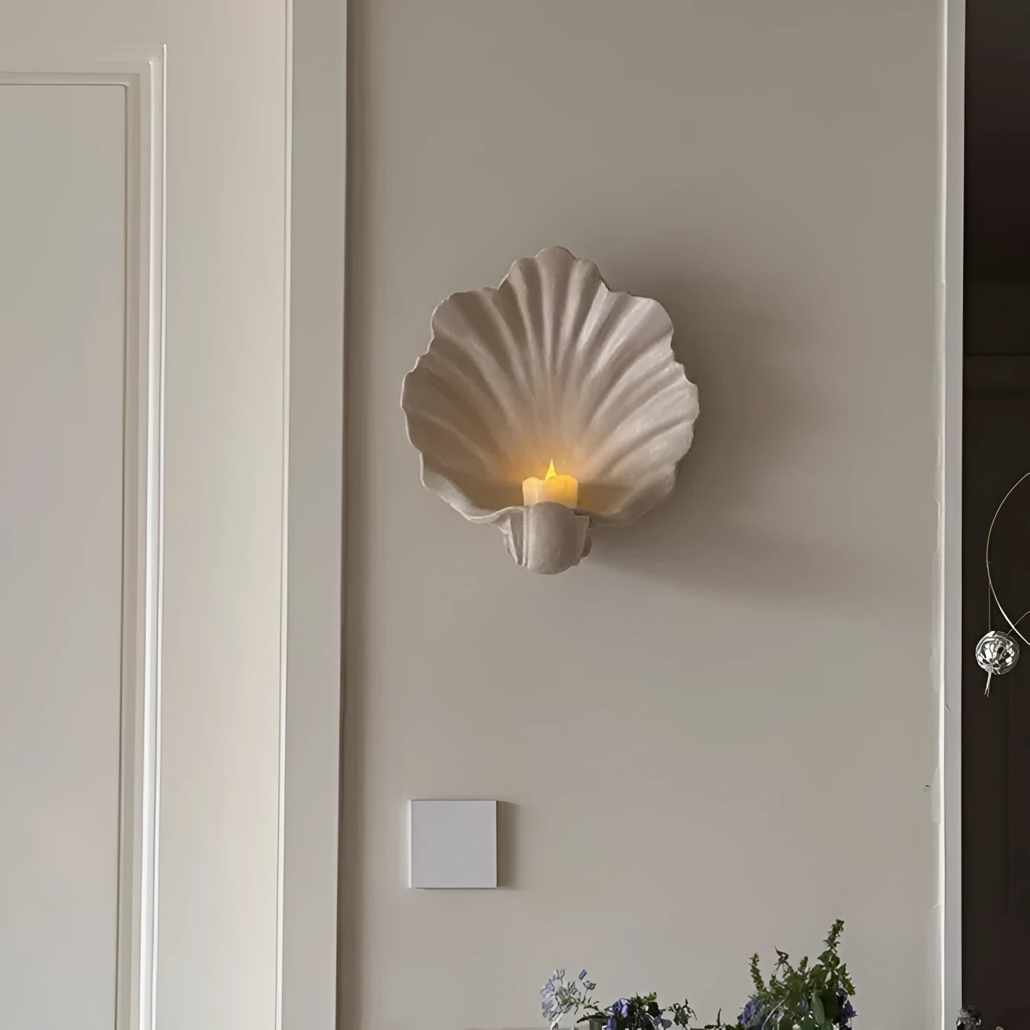 White resin simulation shell fruit plate ornament for decorative home display