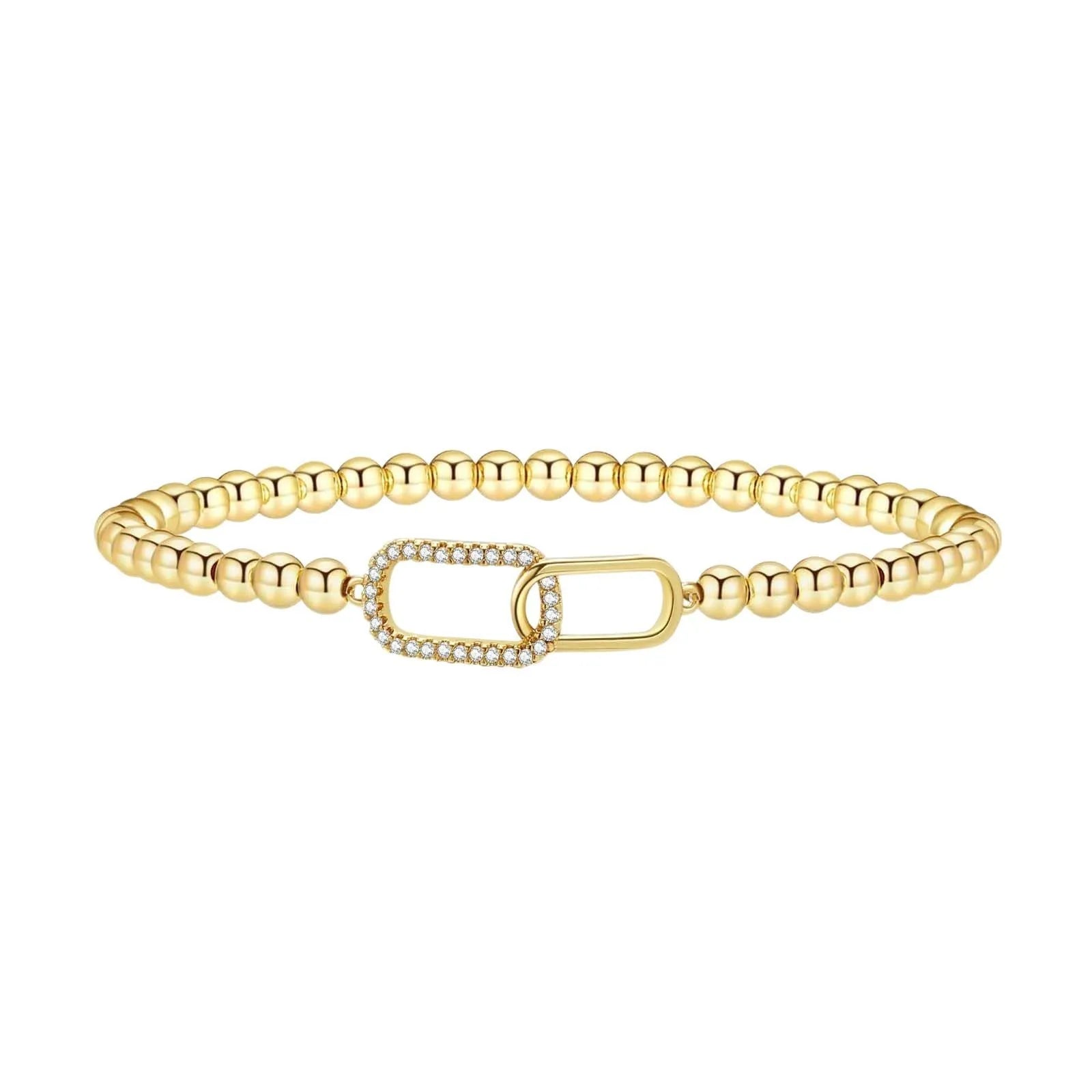 Adjustable stainless steel beaded bracelet with geometric round beads in six colour variations