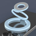 Double ring magnetic phone holder in cool black with strong magnetic force and fastened ring alloy construction
